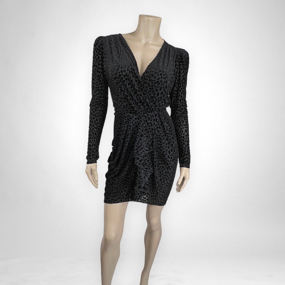 BAILEY 44 Thea Velvet Long Sleeve Black Dress S